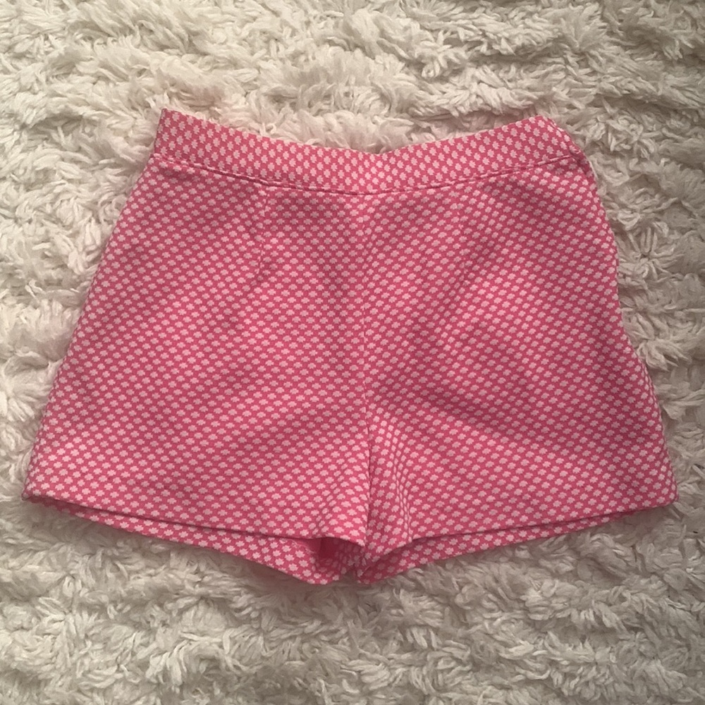 VINTAGE 60s Pink White Stretch Mini Shorts